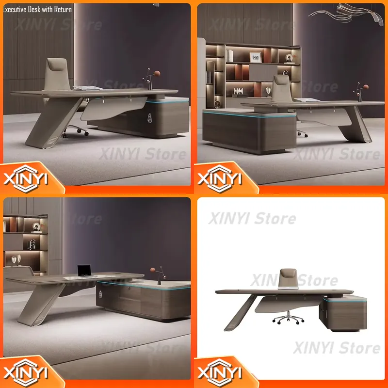 Desk Setup L Shaped - L-Shaped Executive Desk for Office Furniture