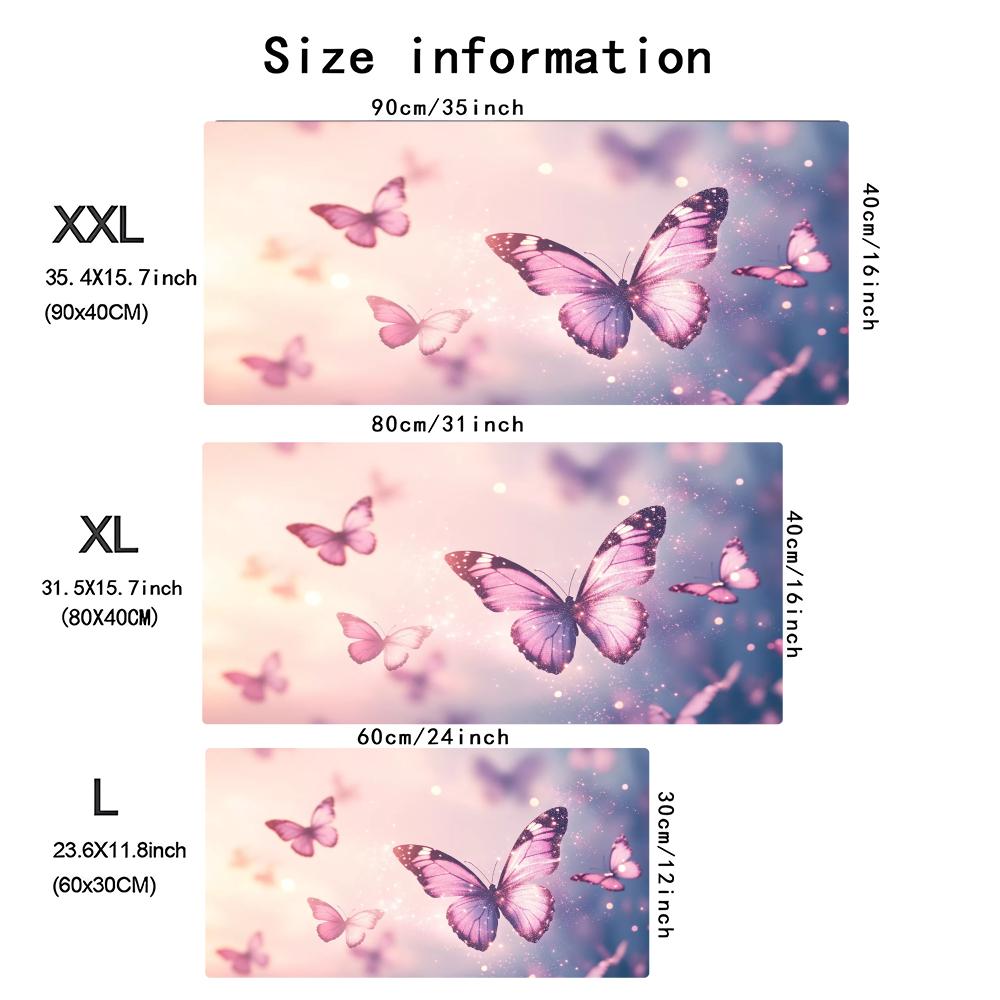 Watercolor Pink Butterfly Larg - Desk Setup Pc And Laptop recension och pris