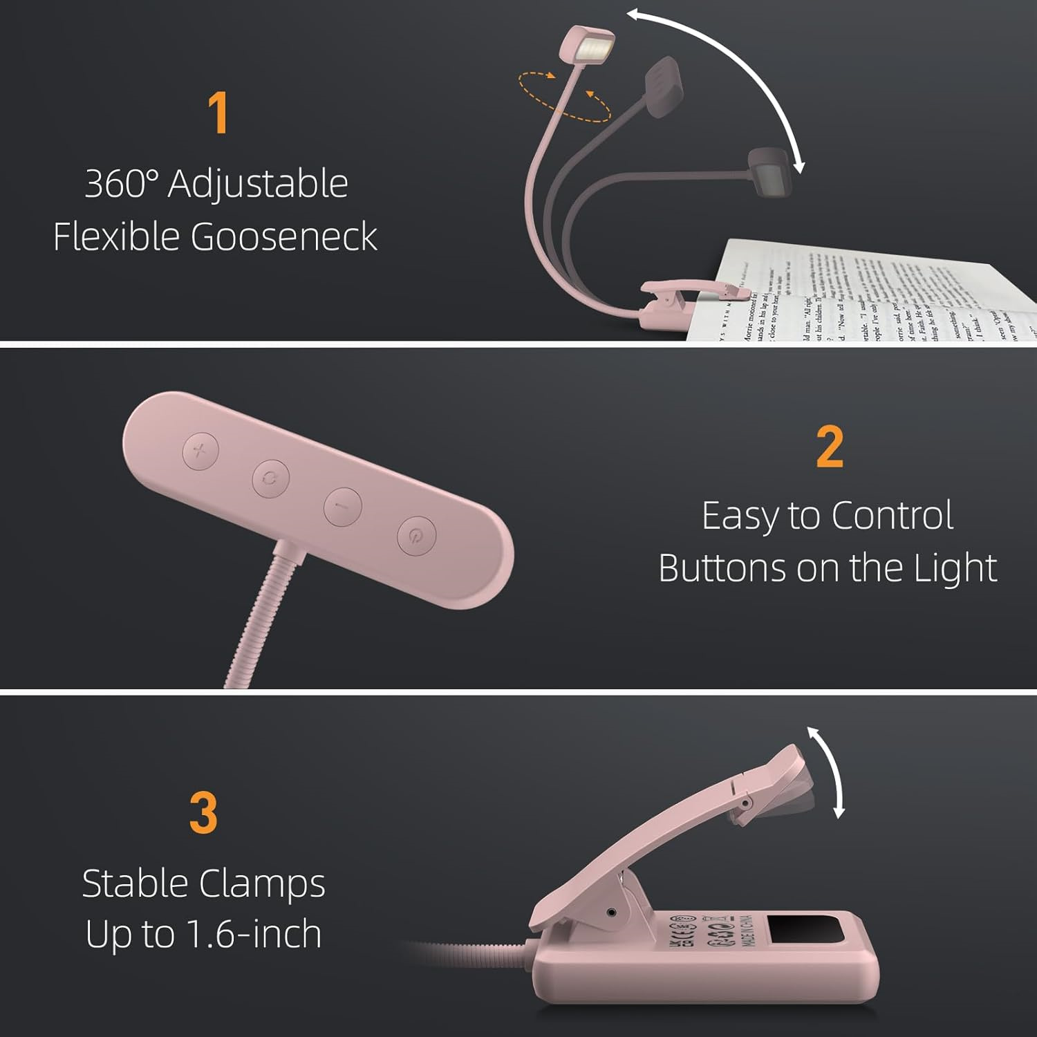 Reading Lamp Book Clamp Black/ - Desk Setup Lamp recension och pris