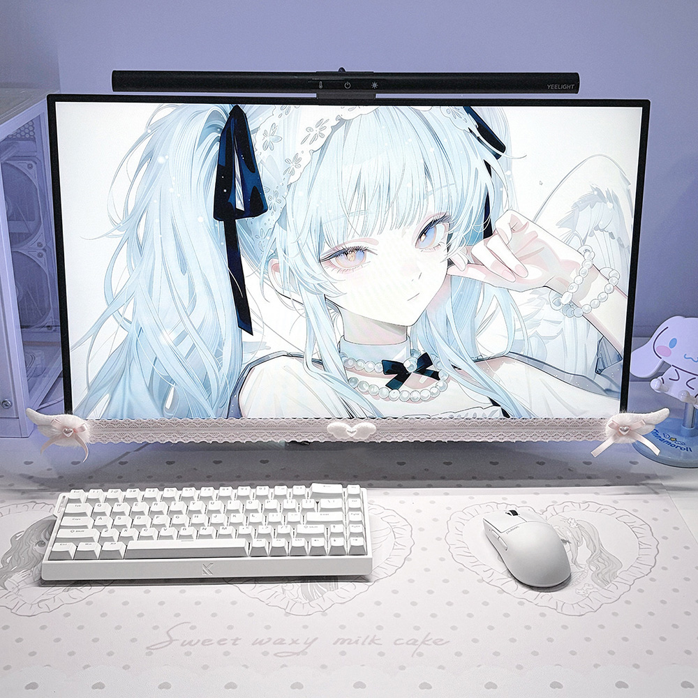 New Screen Decor White Lace Mo - Setup Desk Monitor recension och pris