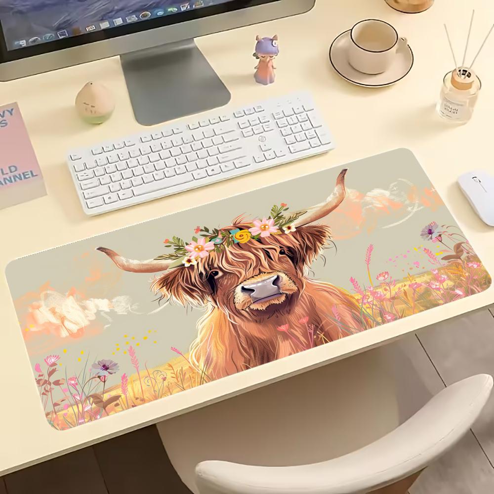 Vintage Highland Cow Floral Ga - Desk Setup Pc And Laptop recension och pris