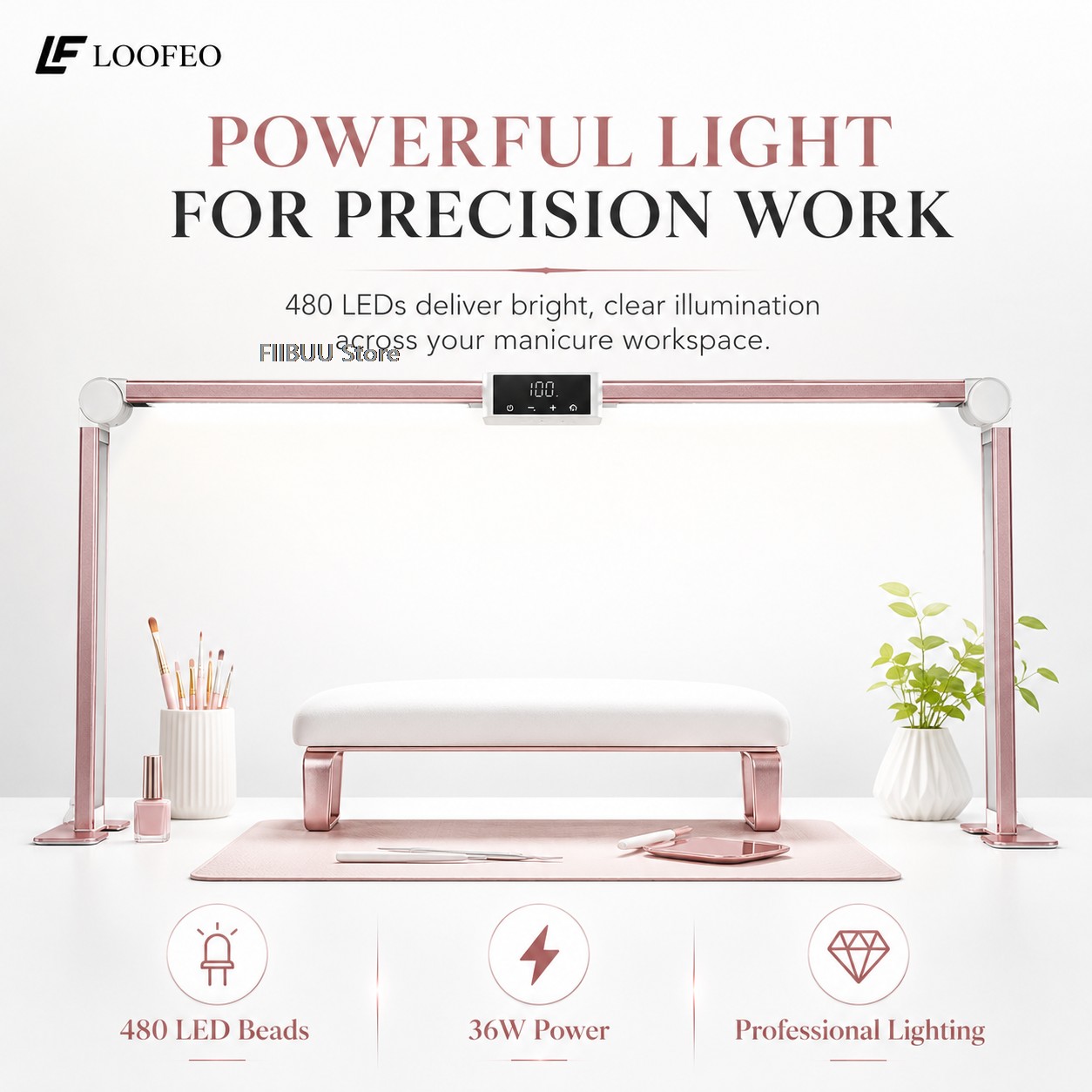 Professional LED Nail Desk Lam - Desk Setup Lamp recension och pris