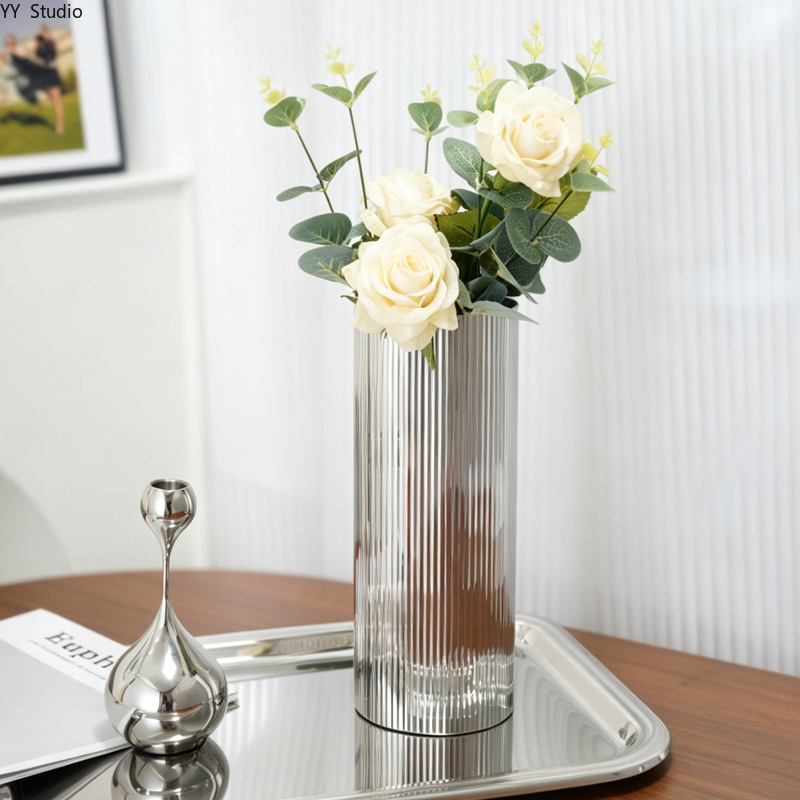 Luxury Stainless Steel Vase No - Desk Setup Minimalist recension och pris