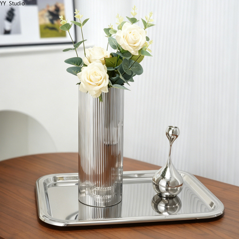 Luxury Stainless Steel Vase No - Desk Setup Minimalist recension och pris