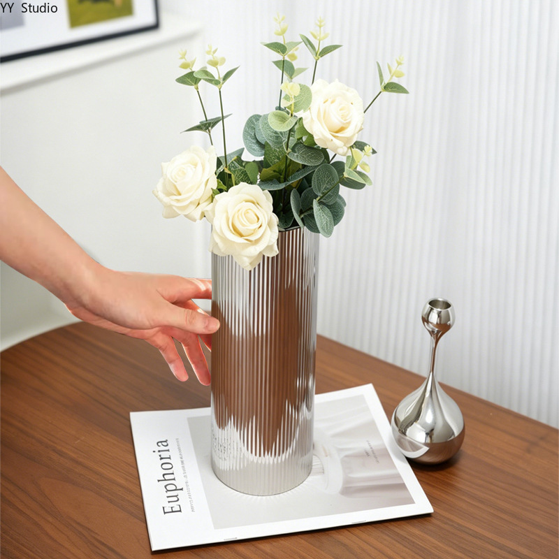 Luxury Stainless Steel Vase No - Desk Setup Minimalist recension och pris