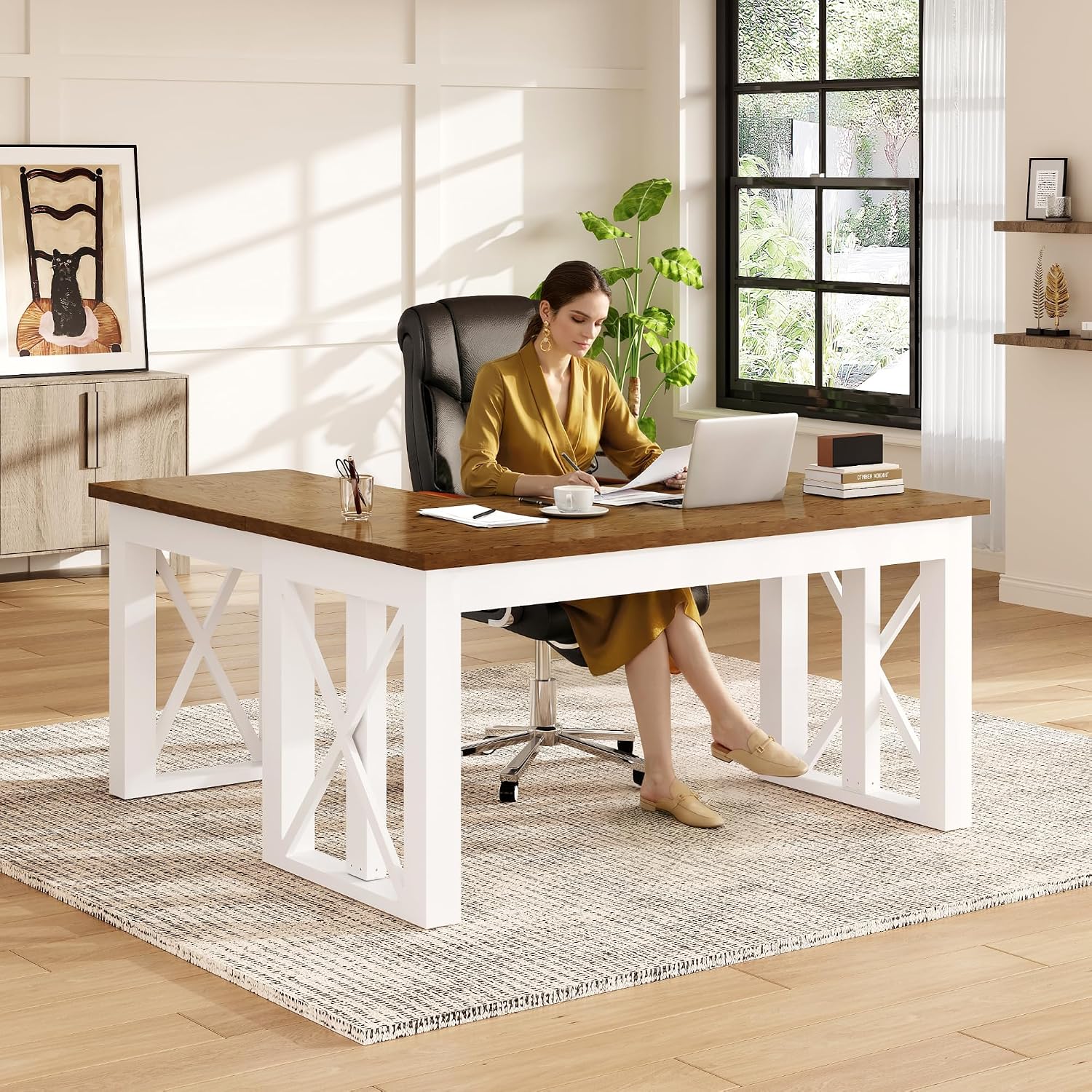 L Shaped Standing Desk with Dr - Setup Desk Monitor recension och pris
