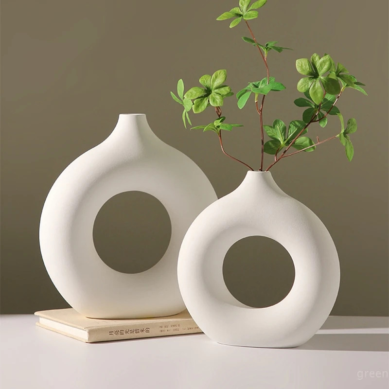 Creative Donut-Shaped Vase, No - Desk Setup Minimalist recension och pris