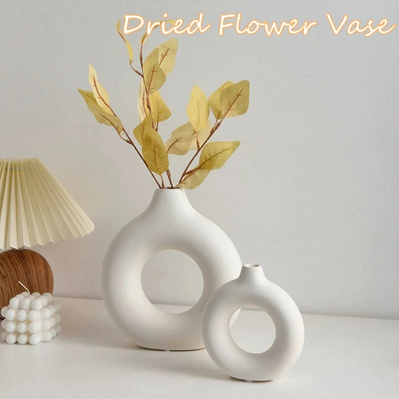 Creative Donut-Shaped Vase, No - Desk Setup Minimalist recension och pris