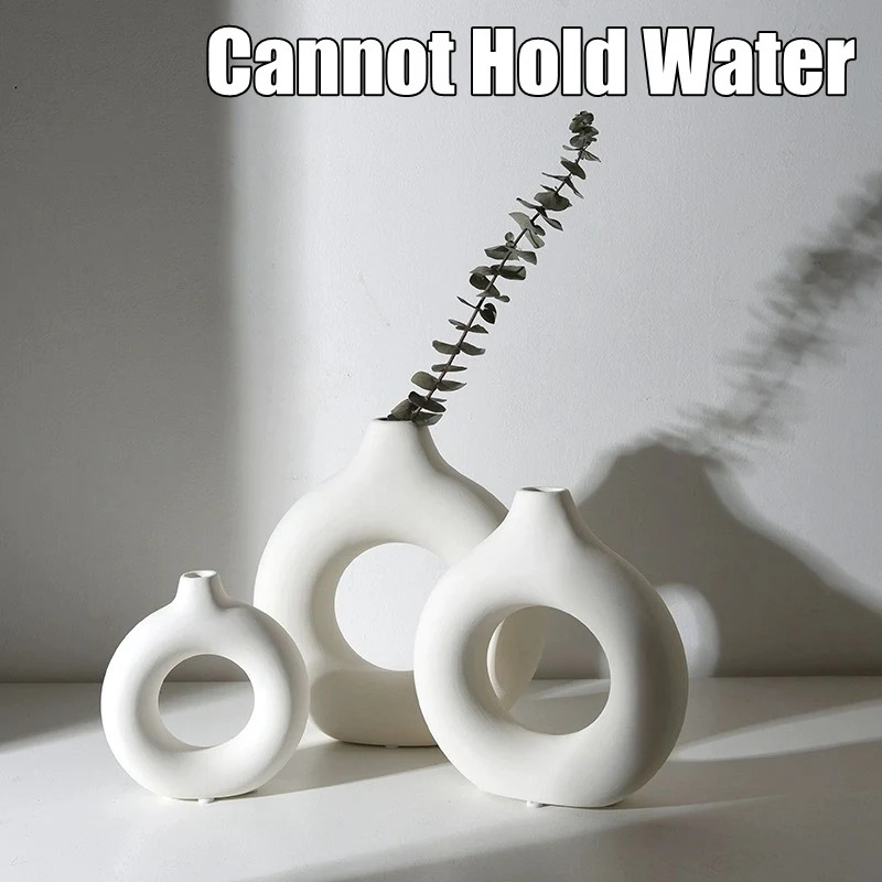 Creative Donut-Shaped Vase, No - Desk Setup Minimalist recension och pris