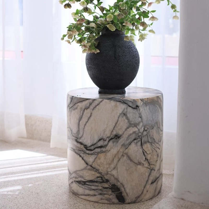 Black White Side Tables Cylind - Desk Setup Minimalist recension och pris