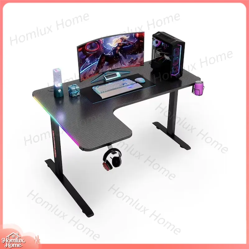 Large L-Shaped RGB LED Gaming  - Desk Setup L Shaped recension och pris