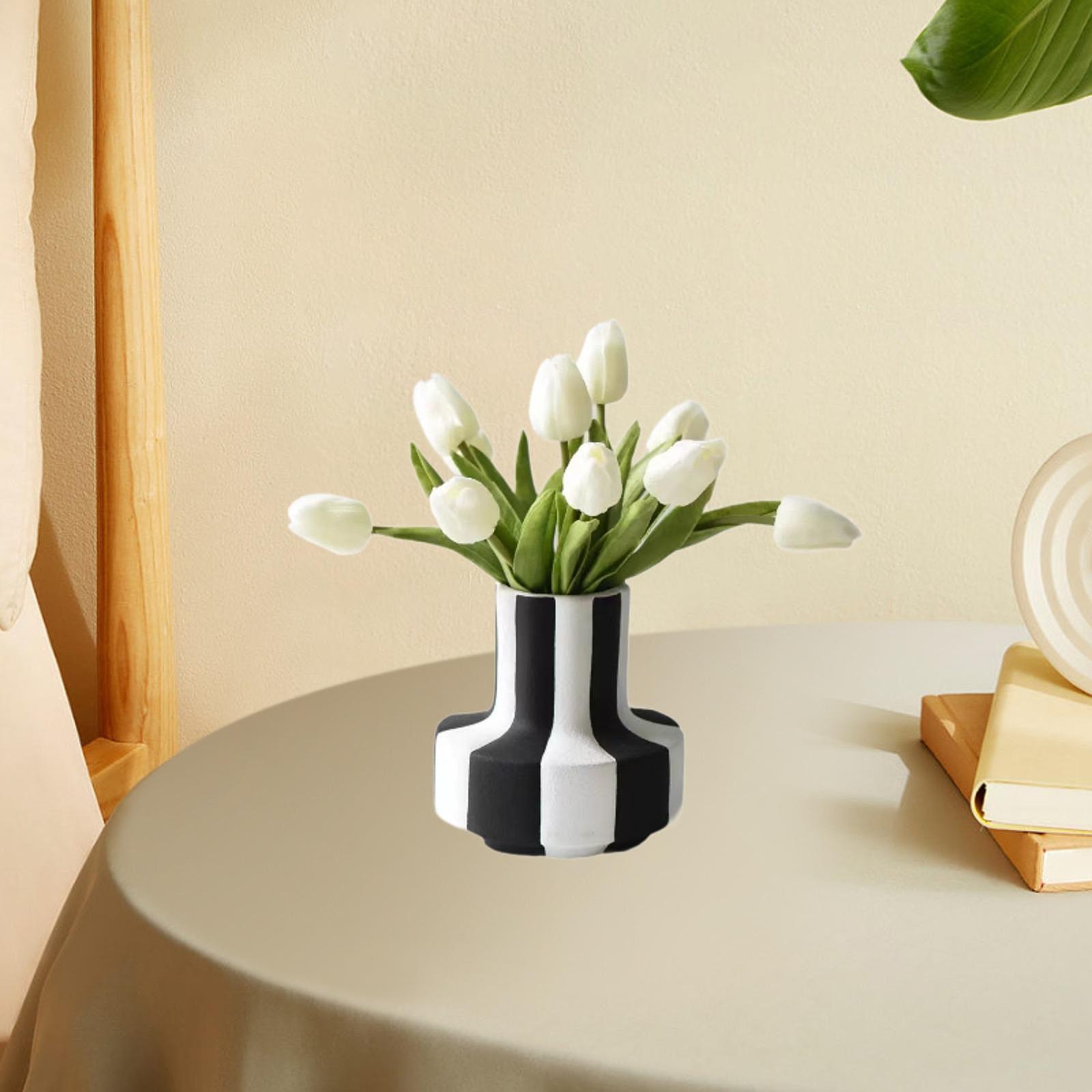 Elegant Black White Stripe Pla - Desk Setup Minimalist recension och pris